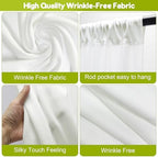 Wokceer Ivory Backdrop Curtain for Parties Backdrop Drapes, 3Pack 10x10FT - Image 3