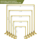 OGEMXU 8.2FT Backdrop Stand, Square Wedding Arch & Balloon Stand, Gold - Image 2