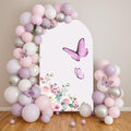 Purple Butterfly Kisses Arch Backdrop Cover Double-Sided Arch Frame Stretchy Cover for Pink Butterfly Birthday Party Girls Baby Shower Decorations (3.3X6.5ft,G-3343) by uiuyfrr