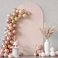 6.6FT Nude Arch Backdrop Cover - Polyester Fitted Wedding Arch Stand Covers Round Top Chiara Arch Backdrop Cover for Birthday Party Banquet Photo Background Decoration by WishCare