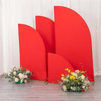 Efavormart Set of 4 Red Spandex Half Moon Arch Covers, Custom Fit Chiara Backdrop Slipcovers 2.5ft-7ft for Award Galas and Grand Opening Entrances - Image 6