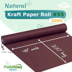 PerkHomy 48" x 2,400" (200') Wine Red Kraft Paper Roll for Craft Bulletin Board Paper Art Table Covering Crafting Gift Wrapping Bouquet Packing Parcel 80GSM 55LB (Wine Red, 48" x 200') - Image 2