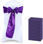 MDS® Pack of 125 Satin Chair Sashes for Wedding & Events – Purple by MDS