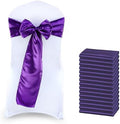 MDS® Pack of 300 Satin Chair Sashes for Wedding & Events – Purple by MDS