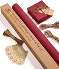 Vitalizart Burgundy Textured Wrapping Paper Set 30" Twine Ribbons & Tags by Vitalizart