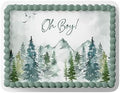 ADVENTURE BEGINS BABY SHOWER CAKE TOPPER, ADVENTURE BEGINS DECORATIONS, ADVENTURE BEGINS CAKE TOPPER (8.5'' X 10.75'') by Handmade