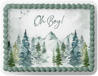ADVENTURE BEGINS BABY SHOWER CAKE TOPPER, ADVENTURE BEGINS DECORATIONS, ADVENTURE BEGINS CAKE TOPPER (8.5'' X 10.75'') by Handmade
