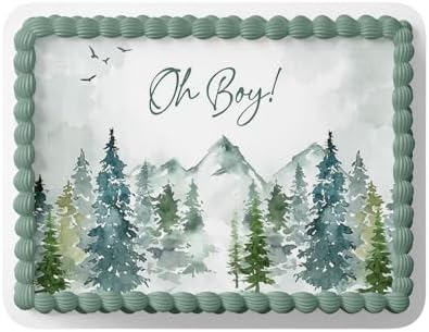 ADVENTURE BEGINS BABY SHOWER CAKE TOPPER, ADVENTURE BEGINS DECORATIONS, ADVENTURE BEGINS CAKE TOPPER (8.5'' X 10.75'') by Handmade