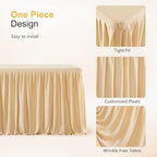 Wish Care Deep Champagne Table Clothes for Rectangle Tables 6ft, Wrinkle Resistant Fitted Table Cloth with Pleated Ruffle Skirts for Banquet Wedding Baby Shower Folding Tables - Image 4
