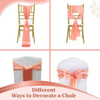 MDS® Pack of 150 Satin Chair Sashes for Wedding & Events – Peach - Image 4