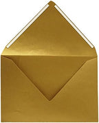 Darling Souvenir A6 Metallic-Gold Invitation Envelopes (4 3/4 x 6 1/2) Euro V-Flap 80 LBS Self-Adhesive Perfect for Weddings, Birthday,Greeting Cards -Packs & Colours Available - Image 4