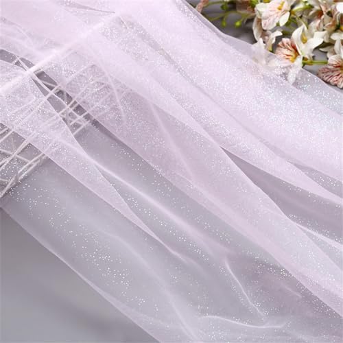 Christmas Glitter Tulle Rolls, Glitter Sparkling Tulle Fabric Netting Fabric Shimmer Color for Skirt Sewing DIY Crafts, Wedding, Baby Shower, Birthday, Gift Packaging, 63" x 5.46 Yards by Czsycdsf