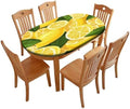Citrus Burst Print Oval Tablecloths Waterproof & Stain Resistant Elastic for Dining/Party/Buffet/Wedding Fits for 52" x 70" Oval Table by ZNCTFMR