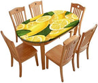 Citrus Burst Print Oval Table Cloth Stain and Wrinkle Resistant Washable for Event Wedding Banquet & Parties Fits for 48" x 68" Oval Table by ZNCTFMR