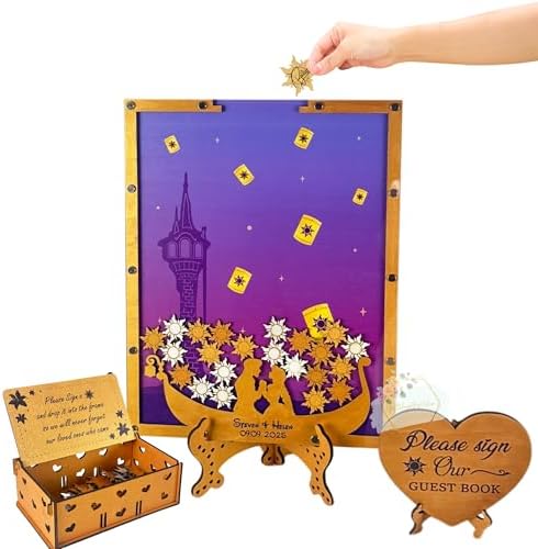 Wedding Guest Book Alternative Wooden Frame Princess Fairy Tale Keepsake by Handmade