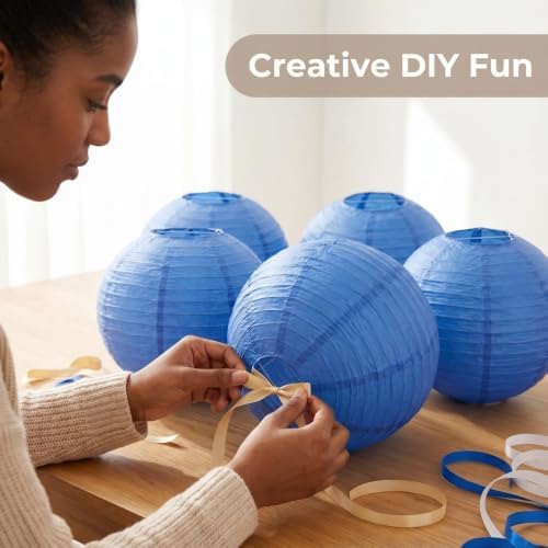 Balagan Chinese Japanese Paper Lanterns 16-Inch 5 Packs (Blue, 16 inch) BLG-220503 0 - Image 5