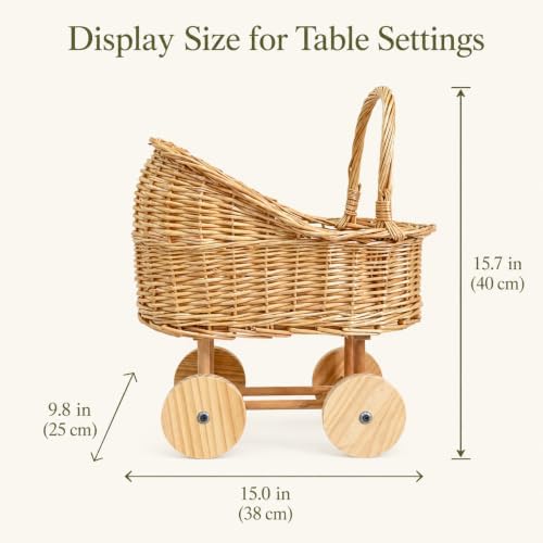 Wicker Baby Carriage Centerpiece, Willow Decor for Baby Shower - Image 6