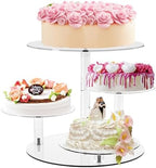 YestBuy Cupcake Stand, Round Cake Stand, 4 Tier Cupcakes and Cakes Comb for 8-12 Inch Cakes, Tiered Cupcake Tree Tower, Clear Dessert Display Stand for Dessert Table Wedding Birthday Party by YestBuy