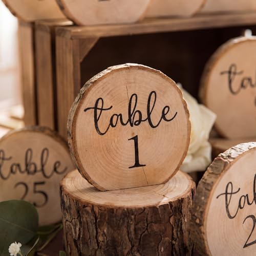 Novabright 30 Pcs 1 to 30 Numbers Rustic Wood Table Numbers Set Wedding Table Number for Wedding Centerpieces Banquet Seating Rustic Party Anniversary Event Decoration - Image 5