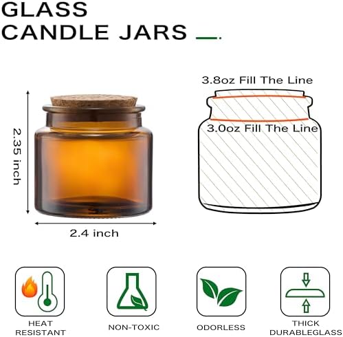 Danmu 3oz Candle Jars,Small Glass Jars with Lids for Making Candles 24 Pack - Image 2