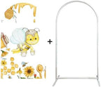 Honey Bee Arch Fabric Covers Honeypot Honeycomb Stretchy Arched Stand Backdrop Cover for Birthday Party Baby Shower Decoration Supplies(Cover+Arch Stand) - Image 2