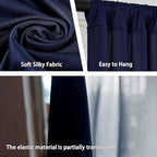 10 x 10 Feet Navy Blue Backdrop Curtain for Partie, Background Curtains for Photoshoot, Birthday, Wedding, Halloween, Thanksgiving, Christmas Day, New Year Party Decorations 5Ft x 10Ft, 2 Panels - Image 3