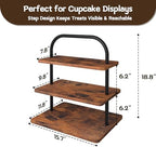 Cupcake Stand, 2 Pack Large 3 Tier Wood Cupcake Tower, Holds 50 Cupcakes - Image 3