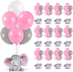 12 Sets Elephant Baby Shower Balloon Stand Kit for Table Pink Elephant with Balloon Centerpieces Decor for Elephant Theme Gender Reveal Birthday Party Photo Props Supplies by Unknown