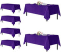 sancua Purple Tablecloths Rectangle, 6 Pack Table Cloth for 6 Foot Tables by sancua