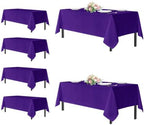 sancua Purple Tablecloths Rectangle, 6 Pack Table Cloth for 6 Foot Tables by sancua