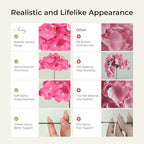 Auihiay 64Pcs Hydrangea Artificial Flowers, Rose Red Artificial Flowers - Image 4