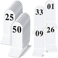 Remerry 50 Pcs Table Numbers 1-50 Acrylic Double Sided Number Cards for Restaurant Acrylic Tent Table Holders Tent Cards Wedding 2.36 x 6.3 Inch (White) by Remerry