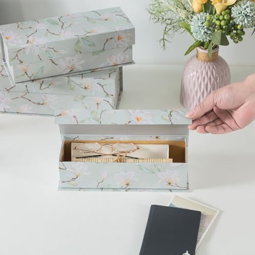 Soul & Lane - Magnetic Decorative Storage Boxes, Set of 3, Ethereal Blossom - Image 5
