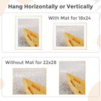 FLYJOE 22x28 Metal Picture Frame For Wall With Mat For 18x24, 22''x28'' Aluminum Photo Frames With Tempered Glass For Home Decor, Minimalist Modern Poster Frame Horizontal And Vertical Formats, Gold - Image 2