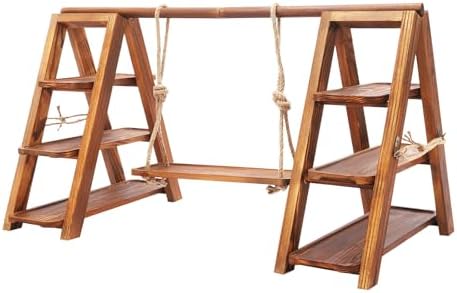 Wood Dessert Stand, Two Three-layer Trays Dessert Stand with Adjustable Trays, 13.23 Pounds Withstand Weight, Fruit Bread Centerpieces for Weddings, Anniversaries, Birthday Parties, Baby Showers by Unknown