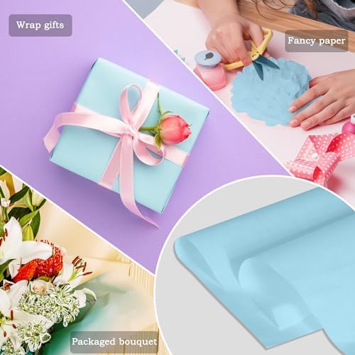 500 Sheets Light Blue Tissue Paper Bulk - Large 20 x 30 Inches Recyclable Wrapping Tissue Paper Bulk for Gift Bags Weddings Birthday Christmas Gift Wrapping DIY Project Crafts Decor - Image 2