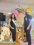 131PCS Pink Winnie Baby Shower Birthday Decorations for Girl Large Winnie Cutouts Stand Up, Pooh Balloons Arch & Bee Stickers for Gender Reveal, First Birthday, Photo Props & Newborn Party - Image 4