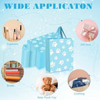 Gueevin 200 Pcs Dog Paw Plastic Bags Bulk Baby Shower Party Favor Reusable Shopping Bags for Birthday Pet Party(Blue,White) - Image 4