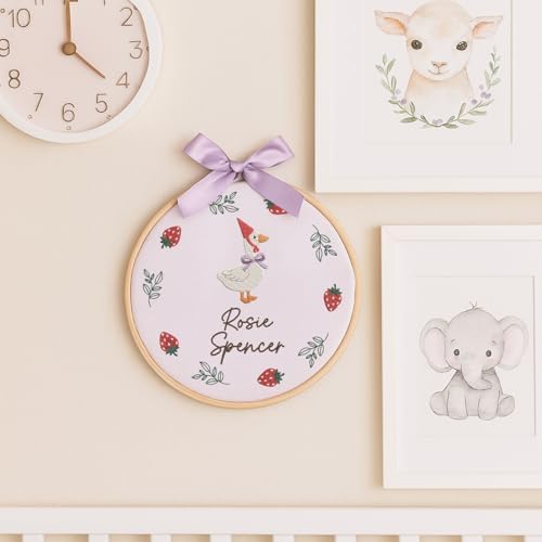 Embroidery Baby Name Sign, Personalized Welcome Baby Hoop Sign with Bow, Custom Baby Name Sign for Hospital, Infant Baby Shower Gifts New Parents (05) - Image 7