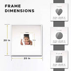 Poster Palooza 20x20 White Autograph & Signature Picture Frame With White Square Opening Photo Mat for 8x8 Pictures Wooden Picture Frames - Birthday, Baby Shower, Memorial Signing Board, Matted Frame - Image 3