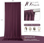50 ft x 10 ft Wrinkle Free Maroon Backdrop Curtain for Parties, Polyester Burgundy Photo Backdrop Drapes 10 Panels 5x10ft for Baby Shower Wedding Birthday Photography Curtain Engagement Ceremony - Image 5