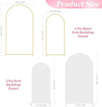 Wokceer Wedding Arch Backdrop Stand and Cover Set of 2,Arch and Ivory Cover - Image 2