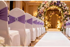 Lavender Chair Sashes 50 Pack, Spandex Chair Bands with Buckles for Wedding Party, Elastic Chairs Bows for Birthday Decoration - Image 2