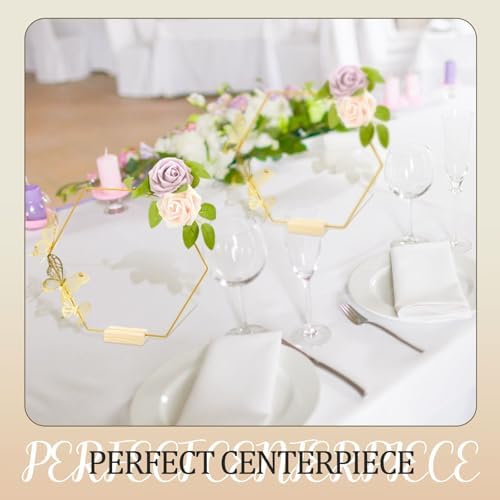 Vercraft 12 Set Butterfly Hoop Centerpieces,White, Purple, Pink,Hexagon - Image 5