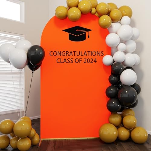 Neatsure Arch Backdrop Stand and Cover Set, 7.2FT Metal Photo Balloon Arch Backdrop Stand for Wedding Birthday Party Baby Shower Ceremony Graduation Decoration, OrangeRed - Image 5