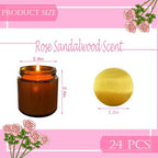 24 Pcs 4 Oz Mini Soy Candles,Rose Sandalwood Scented Candles Set,Bulk Aromatherapy Candle,Suitable as Gifts or Souvenirs for Occasions Such as Birthdays and Weddings. - Image 2