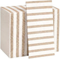 100 Pack Striped Linen-feel Napkins Bulk Striped, Brown by Janlaugh