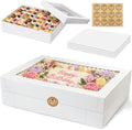 4 PCS 20x14x4.5inch Cake Boxes with Cake Boards White Rectangular Sheet Box by Unknown