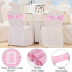 50 PCS Spandex Pink Chair Sashes Bows Stretch Chair Cover Band - Image 3