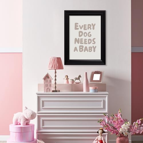 Vintage Framed Fun Kids Quotes Canvas Posters Every Dog Needs A Baby Wall Art Modern Trendy Minimalist Toddler Prints Playing Print For Nursery Room Wall Decor 12x16 inch - Image 6
